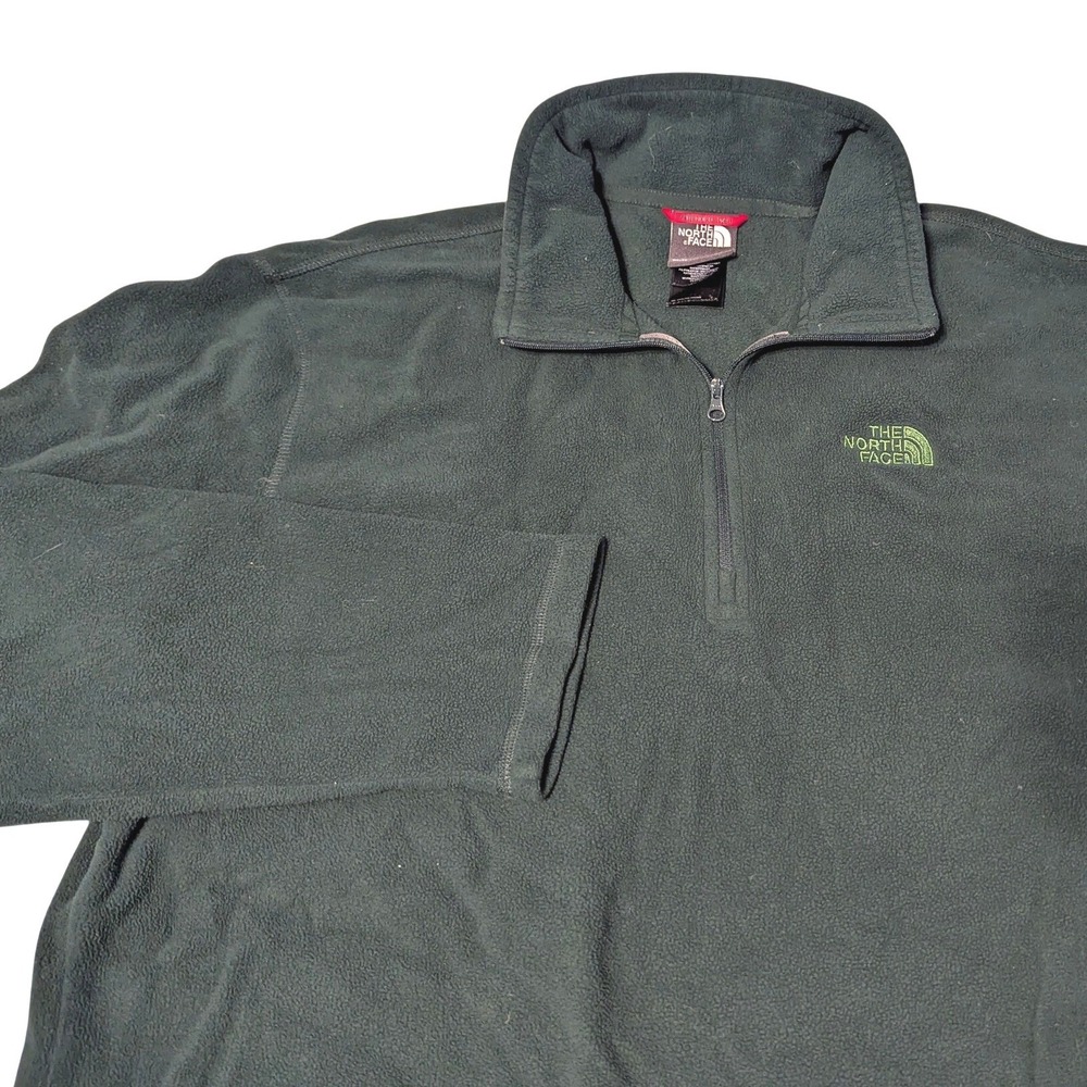 The North‎ Face Mens Forest Green Polartec Quarter Zip Fleece Pullover Large
